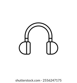 headphone icon Flat symbol set outline