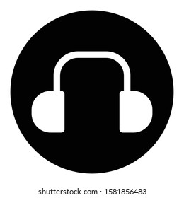 headphone icon glyph vector design