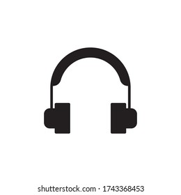 headphone icon glyph vector. isolated on white background