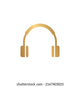 Headphone icon with gold gradient