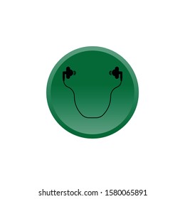 headphone icon with green circle background
