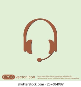 headphone icon. help sign, customer support avatar