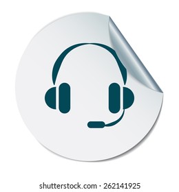 headphone icon. help sign, customer support avatar