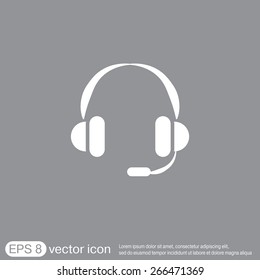 headphone icon. help sign, customer support avatar
