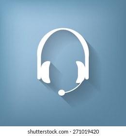 headphone icon. help sign, customer support avatar