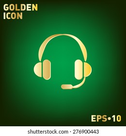 headphone icon. help sign, customer support avatar