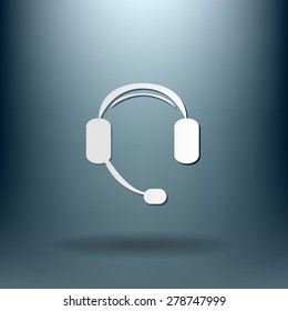headphone icon. help sign, customer support avatar