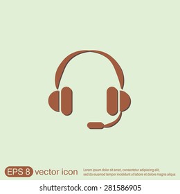 headphone icon. help sign, customer support avatar