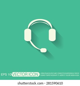 headphone icon. help sign, customer support avatar