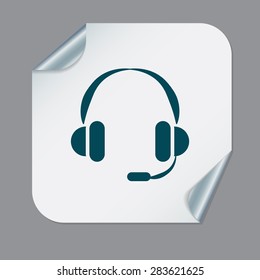 headphone icon. help sign, customer support avatar