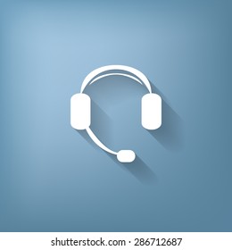 headphone icon. help sign, customer support avatar