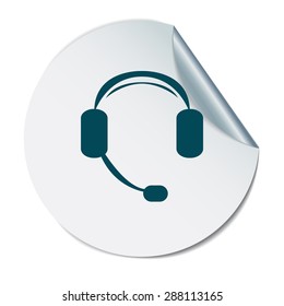 headphone icon. help sign, customer support avatar