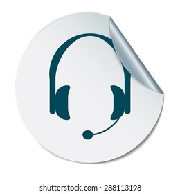 headphone icon. help sign, customer support avatar