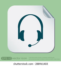 headphone icon. help sign, customer support avatar