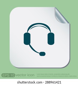 headphone icon. help sign, customer support avatar