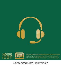 headphone icon. help sign, customer support avatar