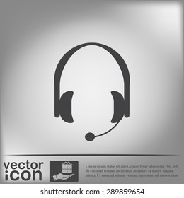 headphone icon. help sign, customer support avatar
