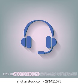 headphone icon. help sign, customer support avatar