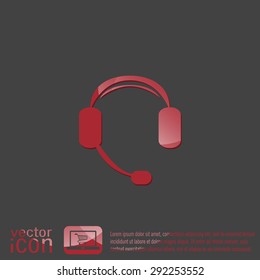 headphone icon. help sign, customer support avatar