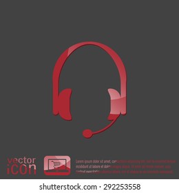 headphone icon. help sign, customer support avatar