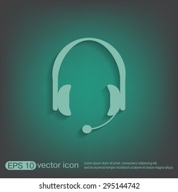 headphone icon. help sign, customer support avatar