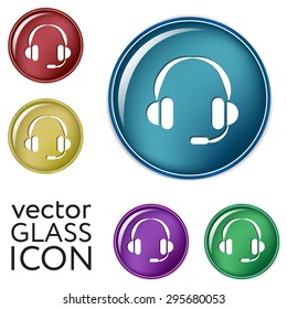 headphone icon. help sign, customer support avatar
