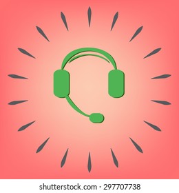 headphone icon. help sign, customer support avatar