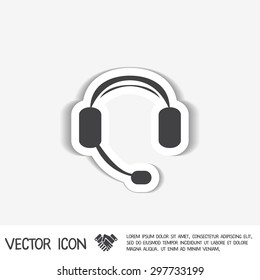 headphone icon. help sign, customer support avatar