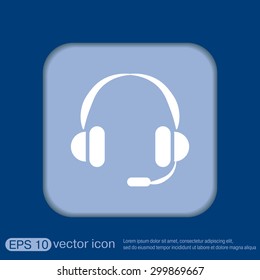 headphone icon. help sign, customer support avatar
