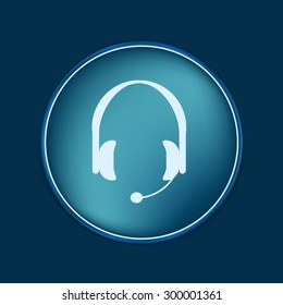 headphone icon. help sign, customer support avatar
