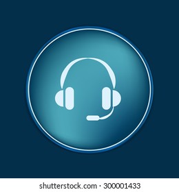 headphone icon. help sign, customer support avatar