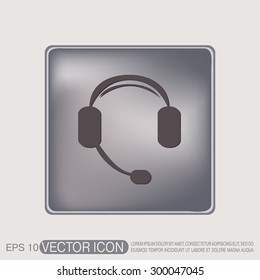 headphone icon. help sign, customer support avatar