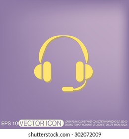 headphone icon. help sign, customer support avatar