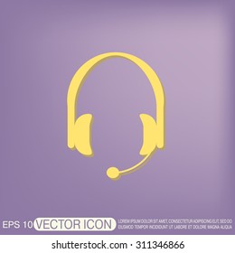 headphone icon. help sign, customer support avatar