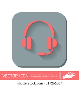headphone icon. help sign, customer support avatar