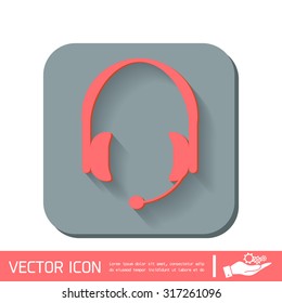 headphone icon. help sign, customer support avatar
