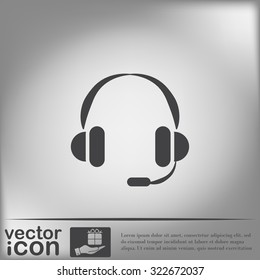 headphone icon. help sign, customer support avatar