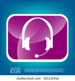 headphone icon. help sign, customer support avatar