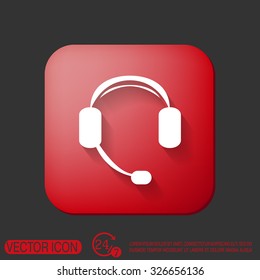 headphone icon. help sign, customer support avatar