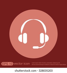 headphone icon. help sign, customer support avatar