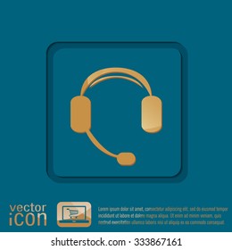 headphone icon. help sign, customer support avatar