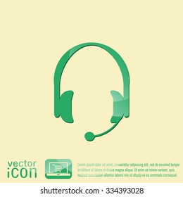 headphone icon. help sign, customer support avatar