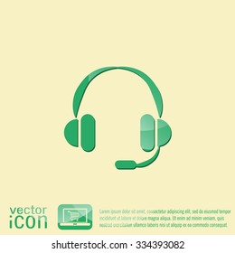 headphone icon. help sign, customer support avatar