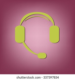 headphone icon. help sign, customer support avatar