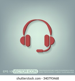 headphone icon. help sign, customer support avatar
