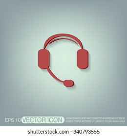 headphone icon. help sign, customer support avatar