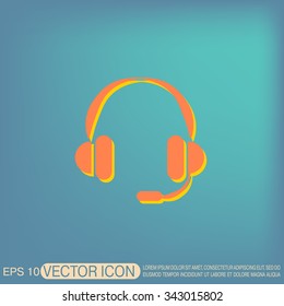 headphone icon. help sign, customer support avatar