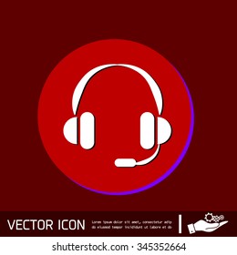 headphone icon. help sign, customer support avatar