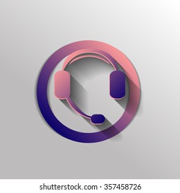 headphone icon. help sign, customer support avatar