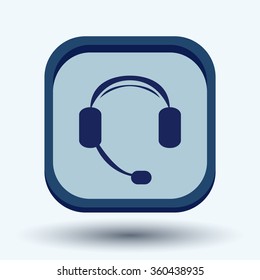 headphone icon. help sign, customer support avatar